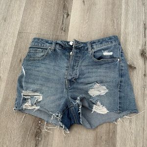 Denim high waisted shorts